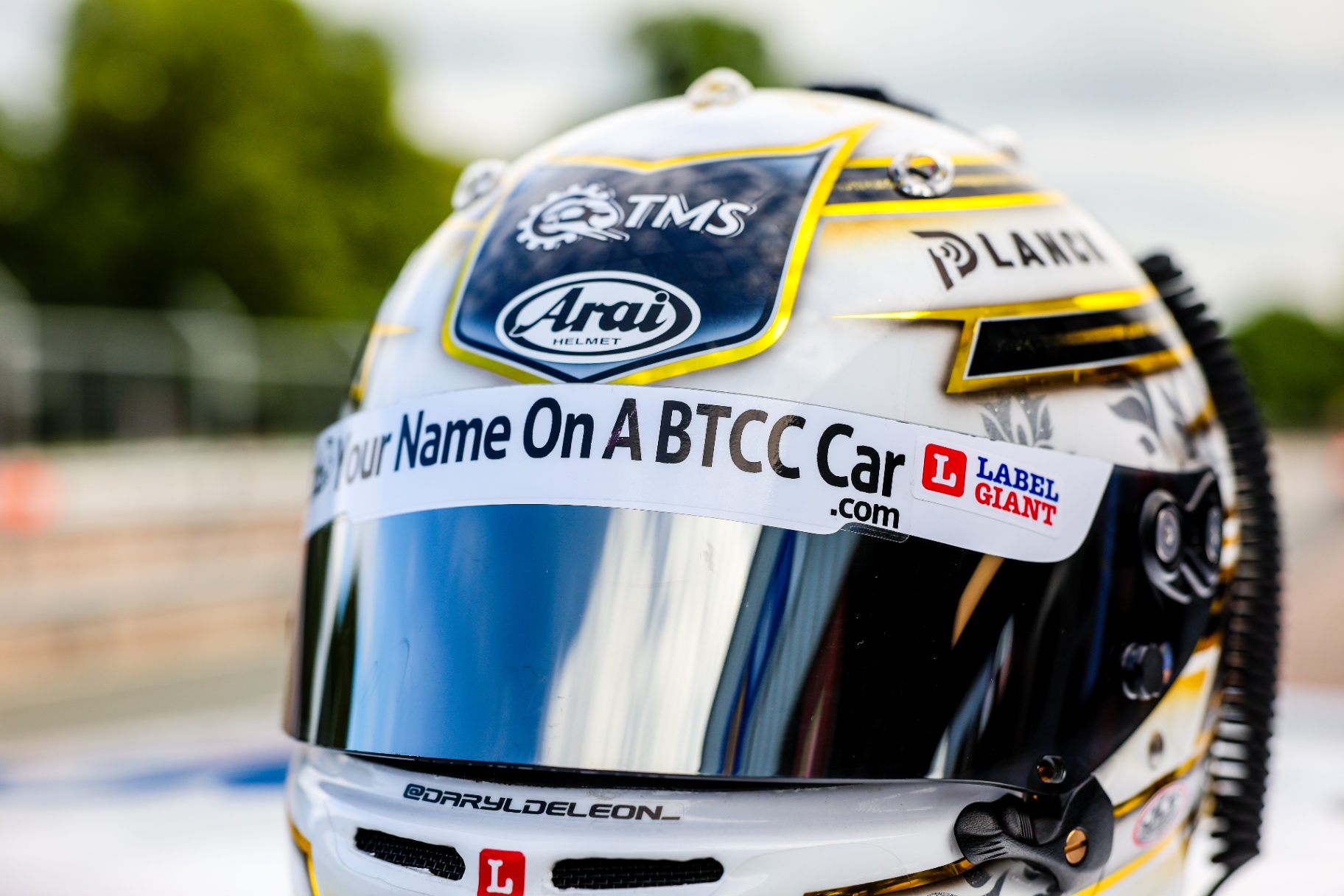 Helmet with Your Name On A BTCC Car sticker
