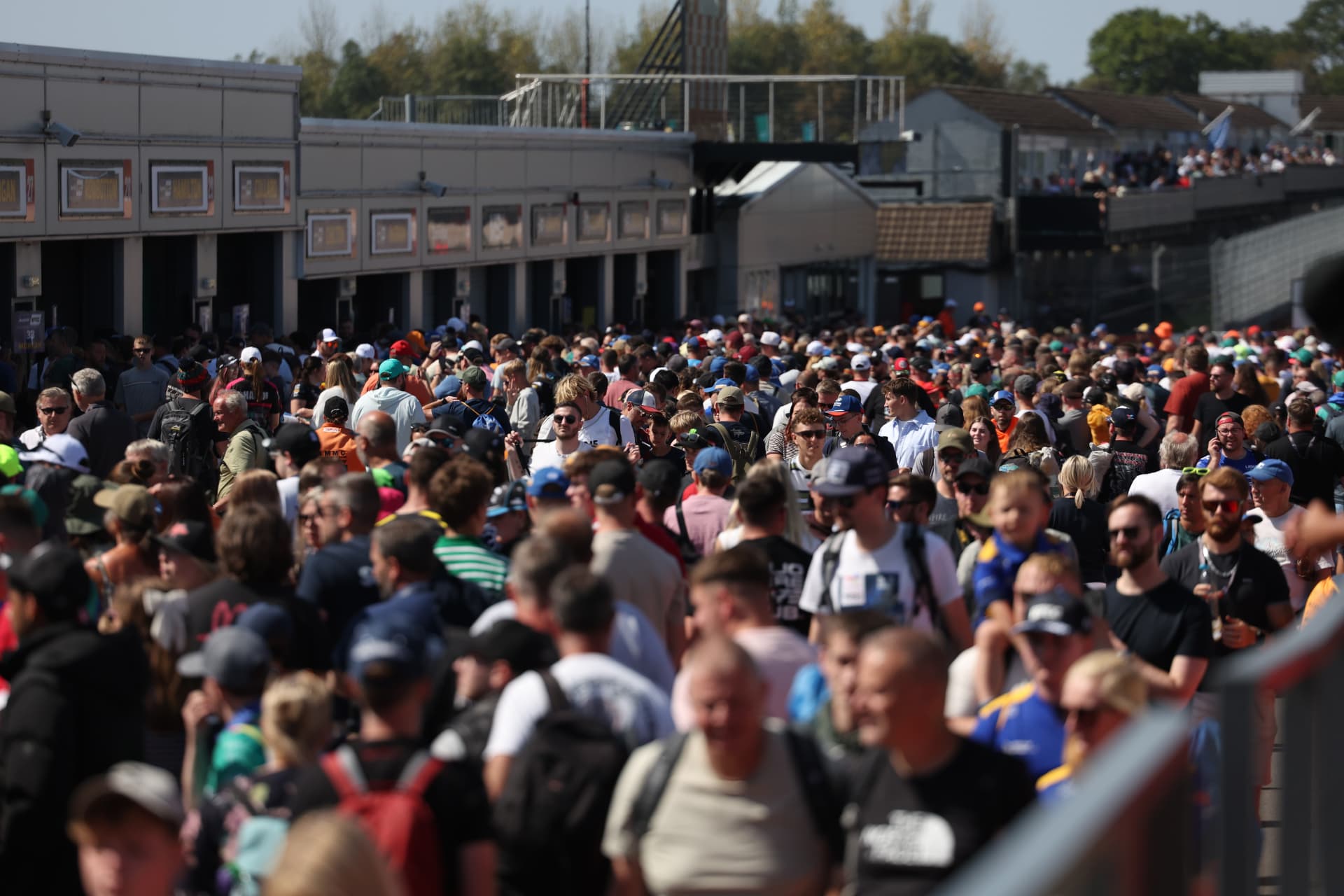 Packed crowd of BTCC fans in the paddock
